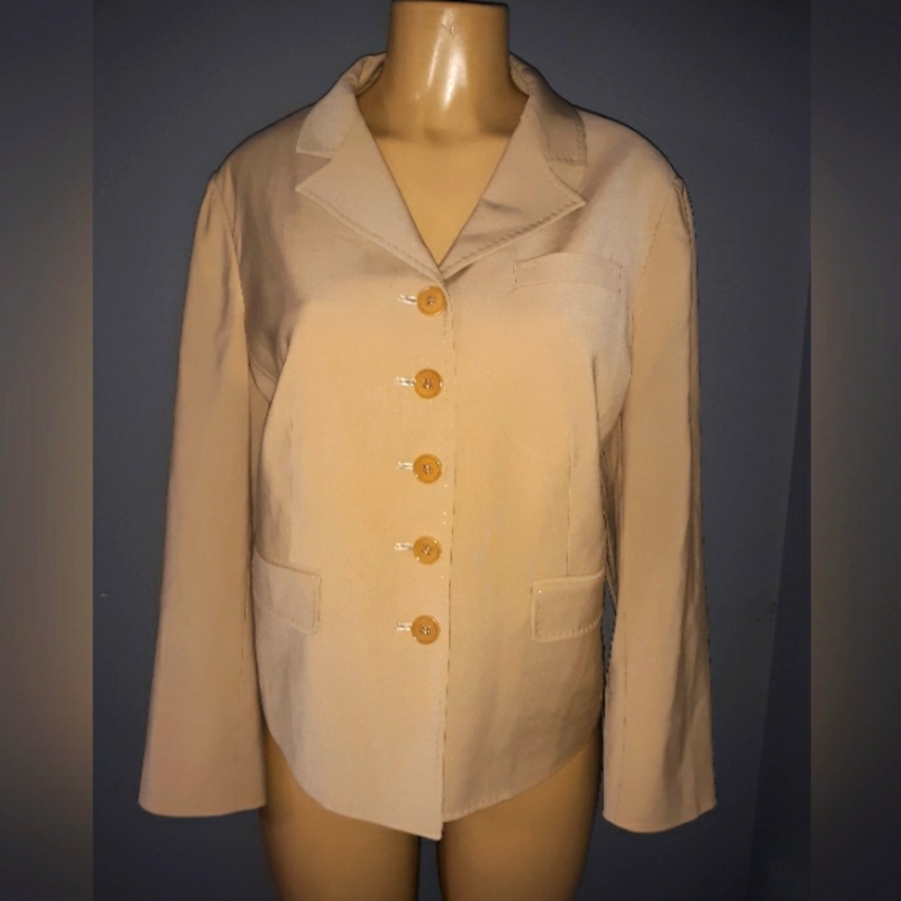 💣TALBOTS CREAM JACKET SZ 14WP